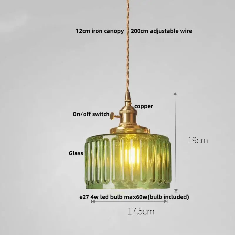 Modern brass glass led pendant light for dining room