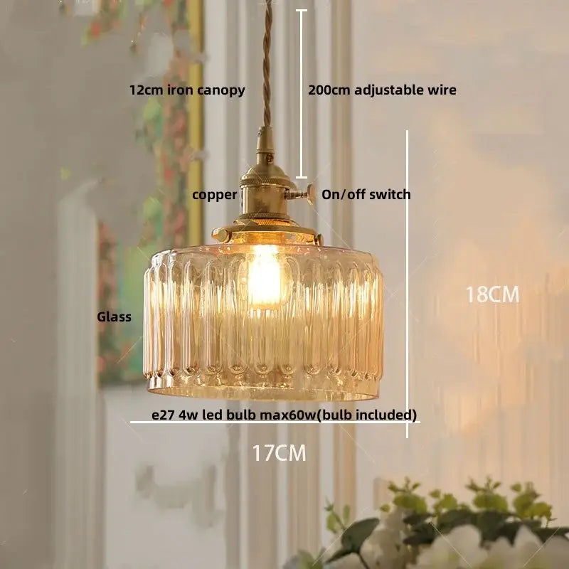 Modern brass glass led pendant light for dining room