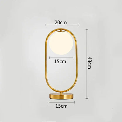 Modern brass glass led table lamp for bedroom reading desk