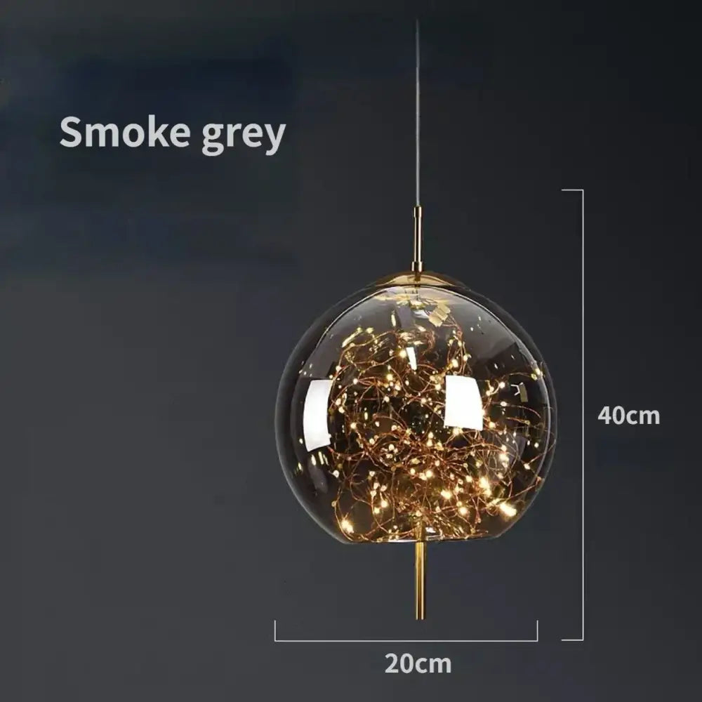 Modern brass glass pendant light bedroom led chandelier