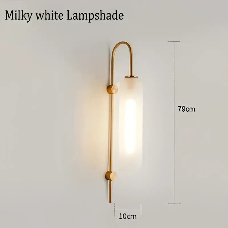 Modern brass glass sconce wall lamp for living room