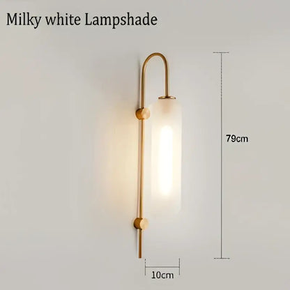 Modern brass glass sconce wall lamp for living room