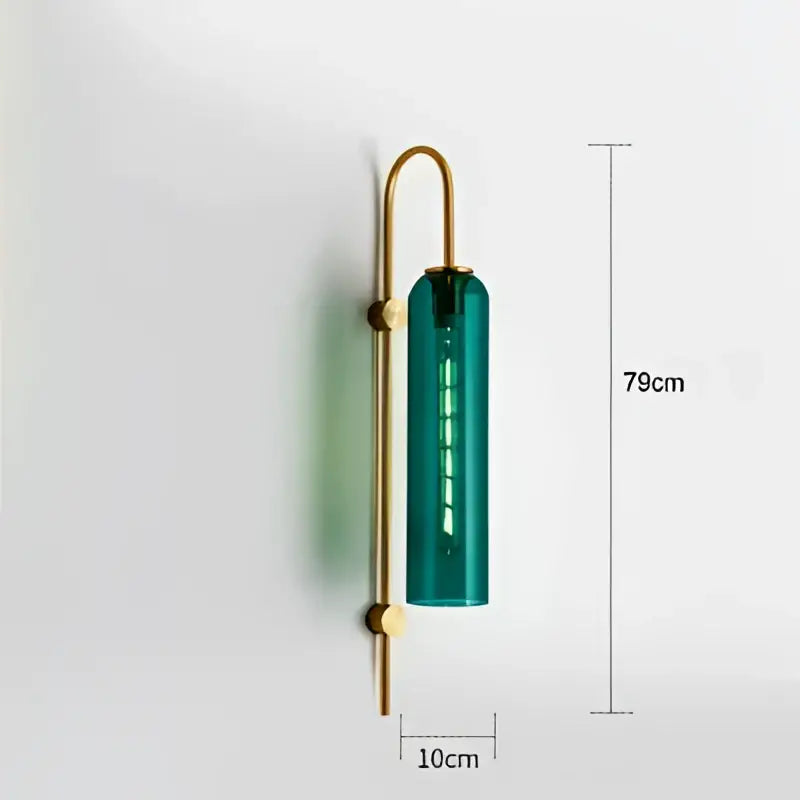 Modern brass glass sconce wall lamp for living room