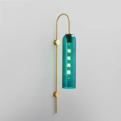 Modern brass glass sconce wall lamp for living room