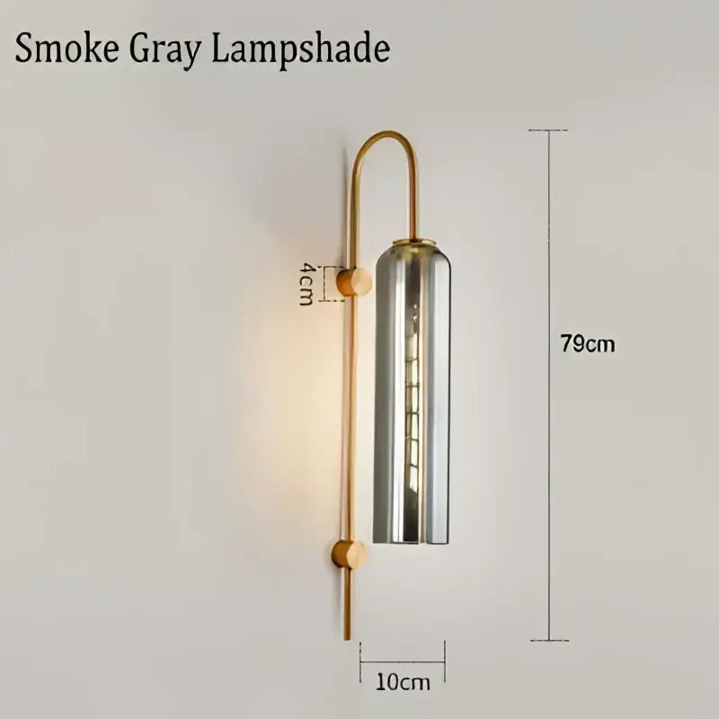Modern brass glass sconce wall lamp for living room