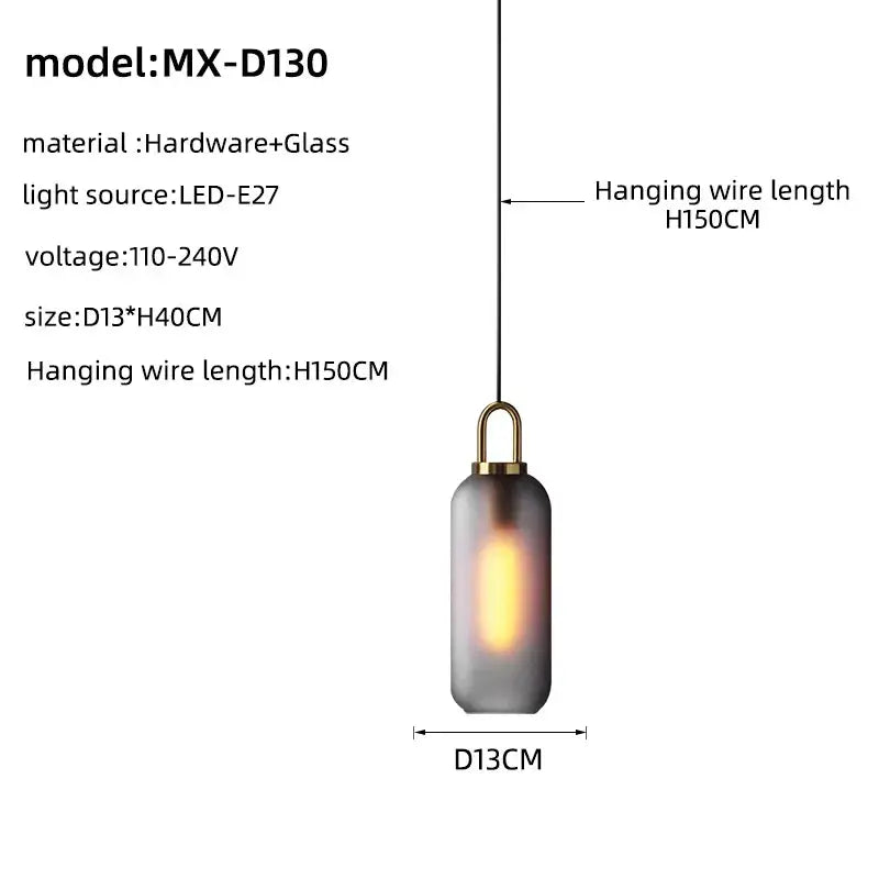Modern brass glass staircase chandelier for living room