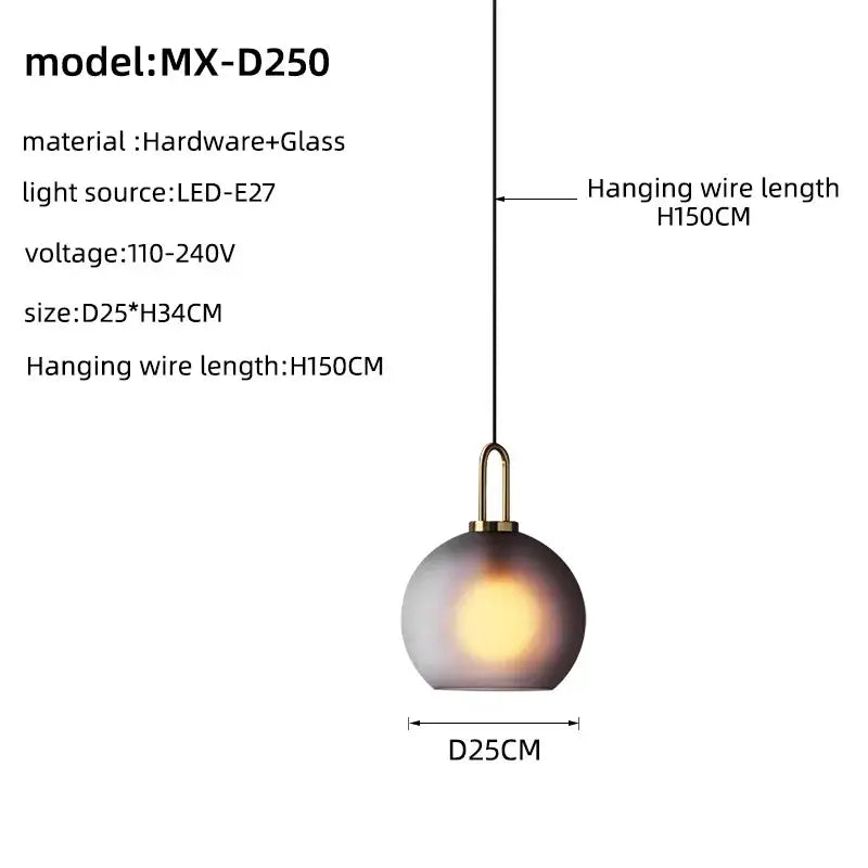 Modern brass glass staircase chandelier for living room