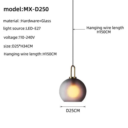 Modern brass glass staircase chandelier for living room
