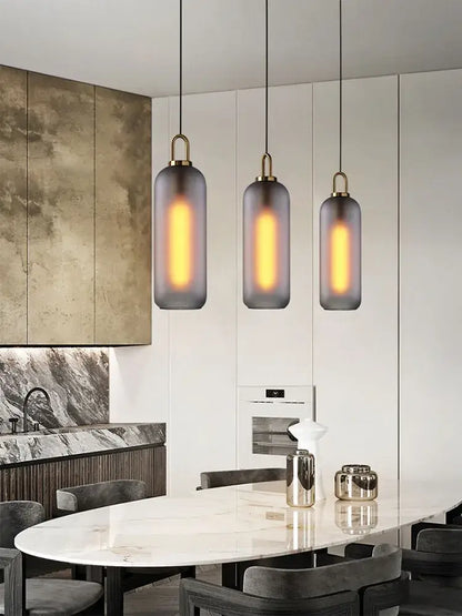 Modern brass glass staircase chandelier for living room