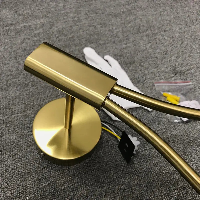 Modern brass glass wall lamp for bedroom lighting
