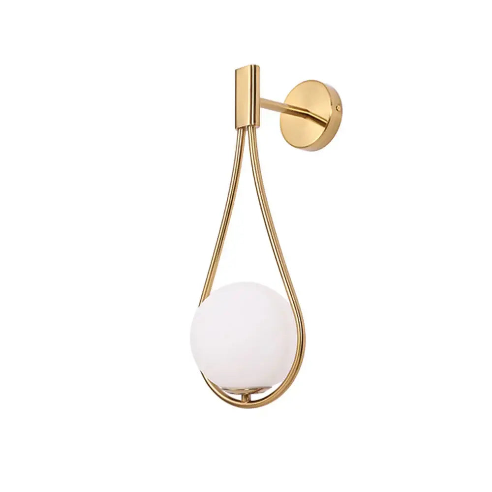 Modern brass glass wall lamp for bedroom lighting