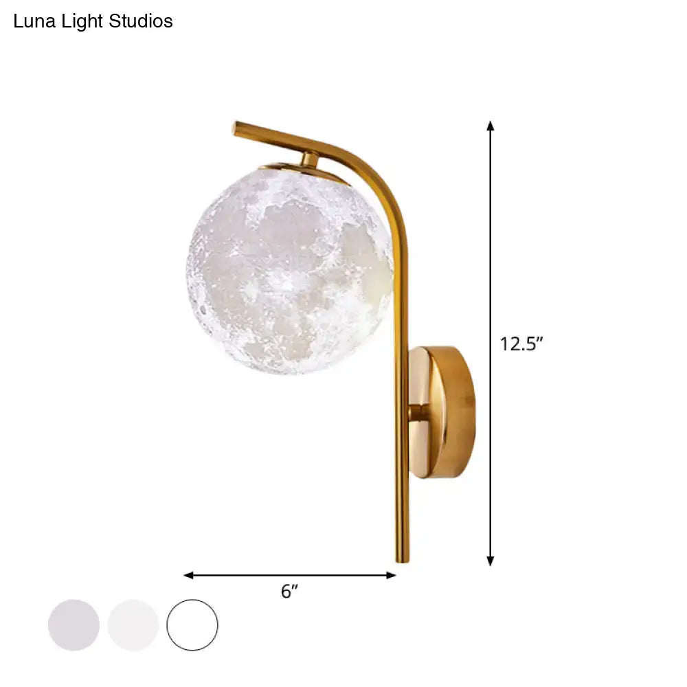 Modern brass globe bedside lamp with frosted glass for bedroom