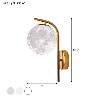 Modern brass globe bedside lamp with frosted glass for bedroom