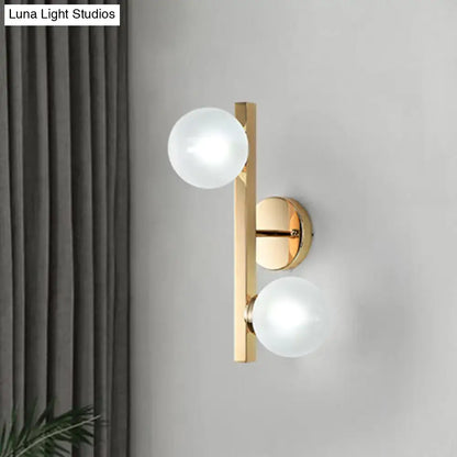 Modern brass globe wall lamp living room two head wall light