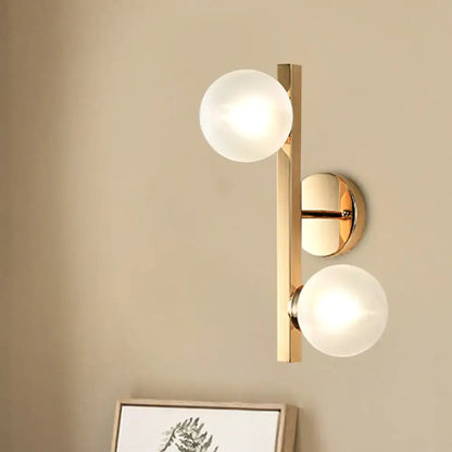 Modern brass globe wall lamp living room two head wall light