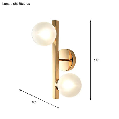 Modern brass globe wall lamp living room two head wall light