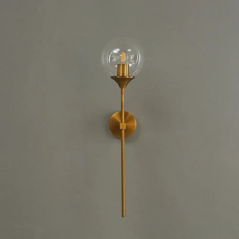 Modern brass golden glass ball wall lamps bedroom sconce