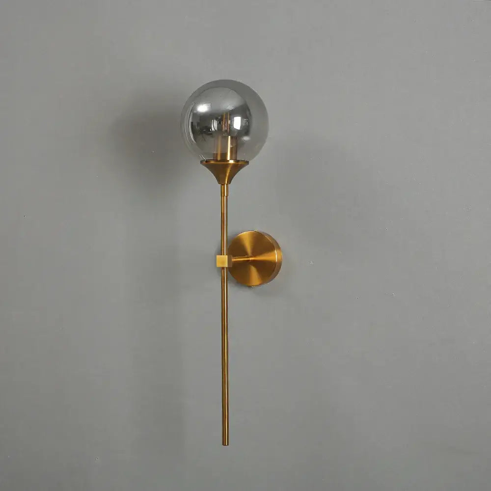 Modern brass golden glass ball wall lamps bedroom sconce
