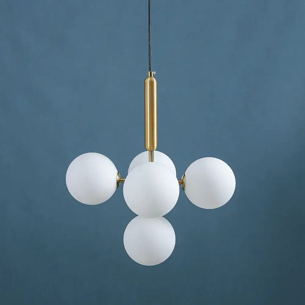 Modern brass golden glass balls ceiling light dining room cluster
