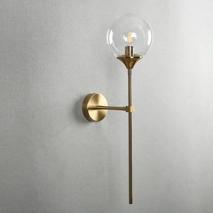 Modern brass golden glass wall sconces for bedroom globe light