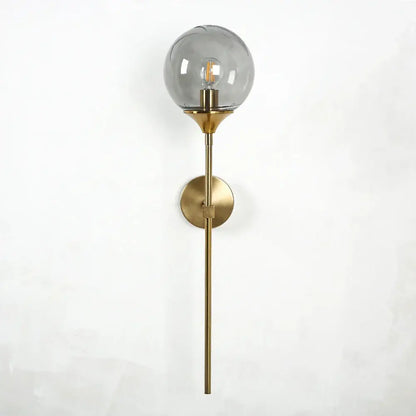 Modern brass golden glass wall sconces for bedroom globe light