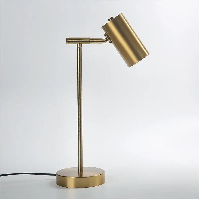 Modern brass golden table lamp study reading desk light