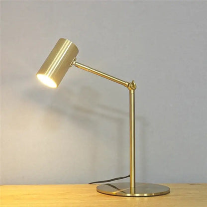 Modern brass golden table lamp study reading desk light