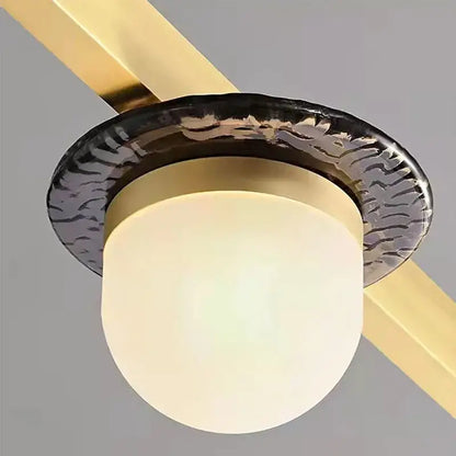 Modern brass gray glass led chandeliers dining room pendant light