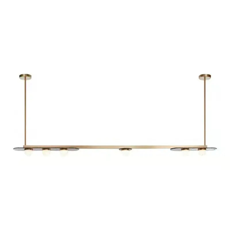 Modern brass gray glass led chandeliers dining room pendant light