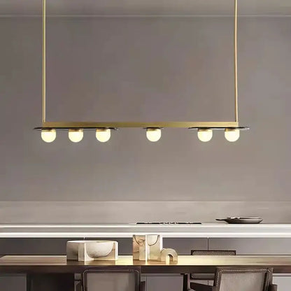 Modern brass gray glass led chandeliers dining room pendant light