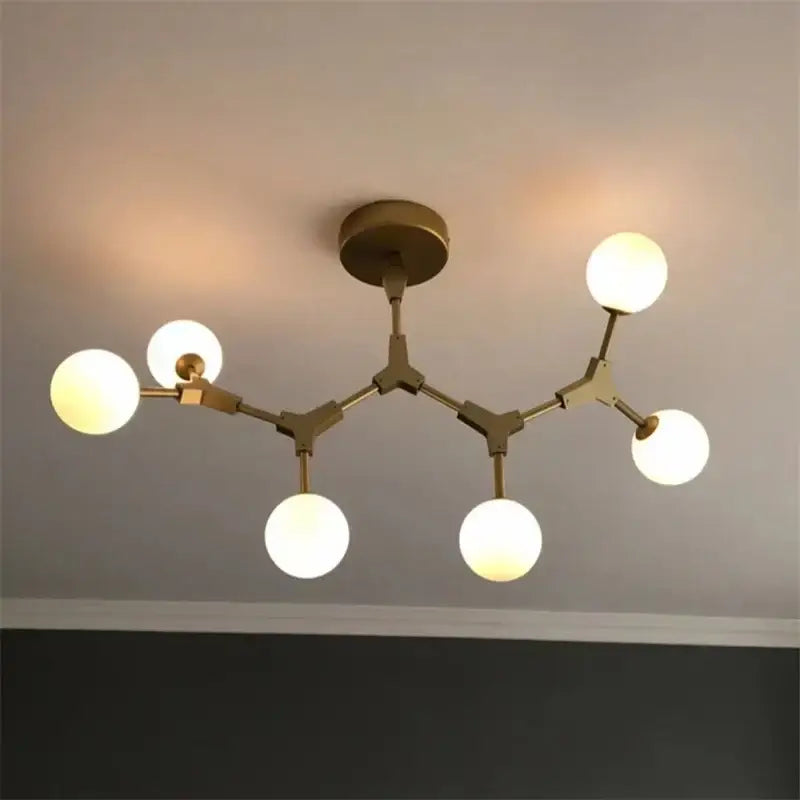 Modern brass iron magic molecular pendant lights dining room
