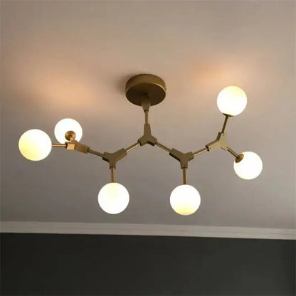 Modern brass iron magic molecular pendant lights dining room
