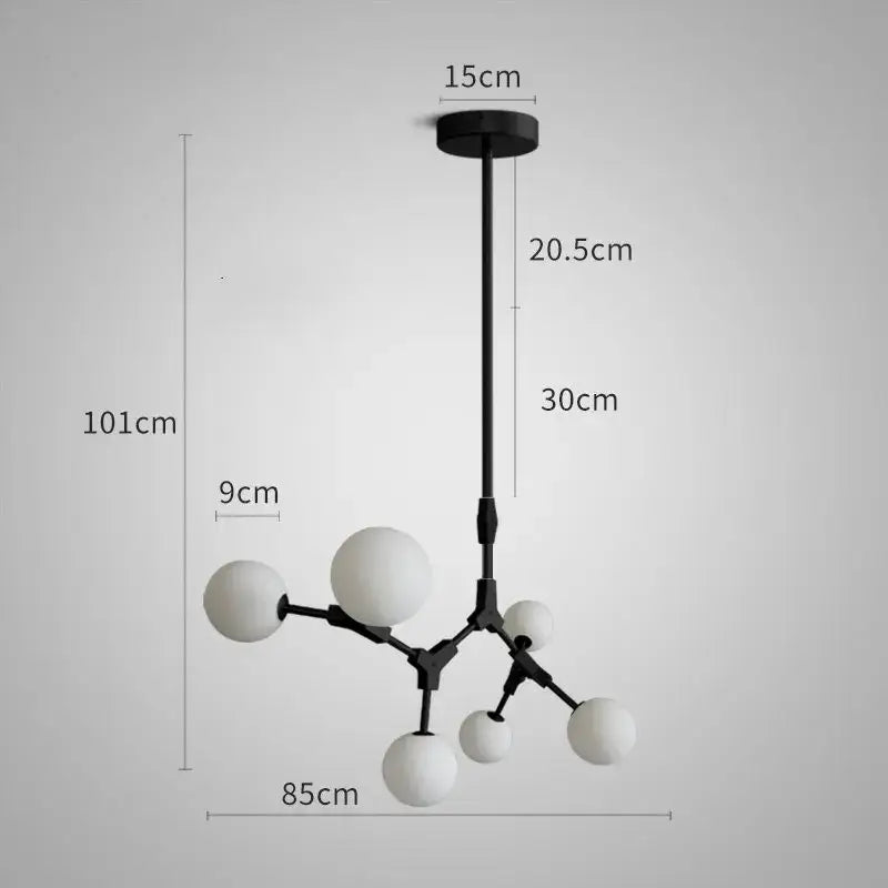 Modern brass iron magic molecular pendant lights dining room