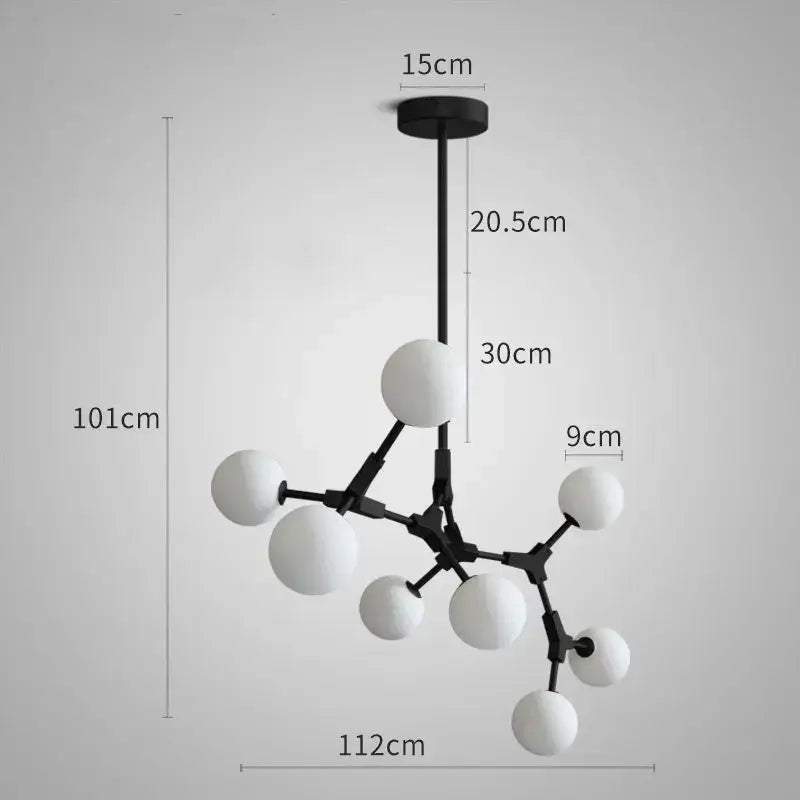 Modern brass iron magic molecular pendant lights dining room
