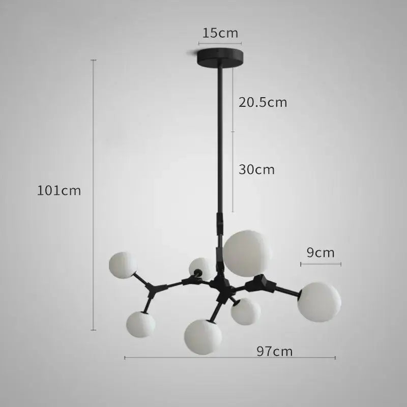 Modern brass iron magic molecular pendant lights dining room