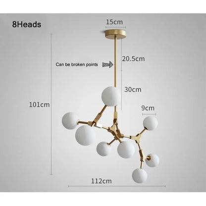 Modern brass iron magic molecular pendant lights dining room