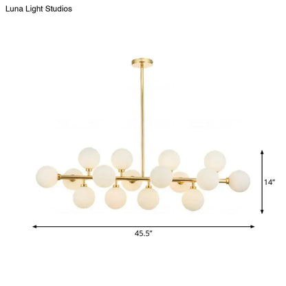 Modern brass island lighting 16 globe kitchen chandelier