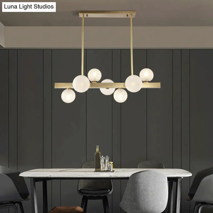 DecorBites™ Modern Brass LED Glass Island Pendant Light Fixture - Spherical Design for Ceiling