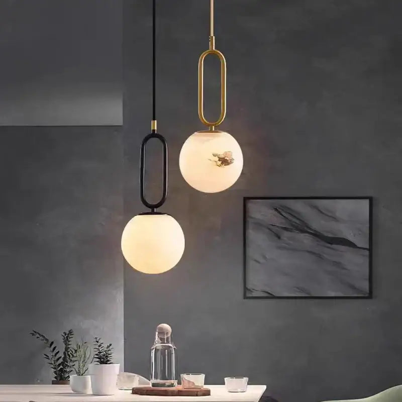 Modern brass led pendant lights gold & black kitchen brass led