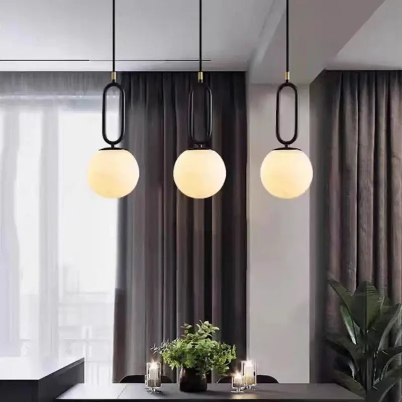 Modern brass led pendant lights gold & black kitchen brass led