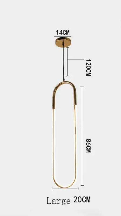 Modern brass led u-shaped bar chandelier dining room light