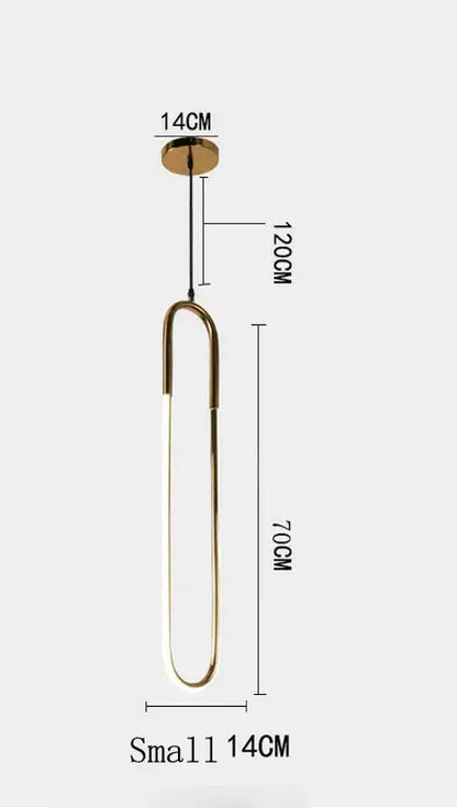 Modern brass led u-shaped bar chandelier dining room light