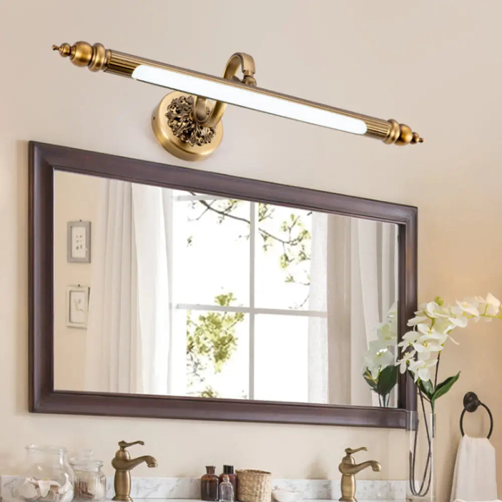 DecorBites™ Modern Brass LED Wall Lamp for Vanity Mirror in Warm/White Light - 20"/24" Wide Tubular Design