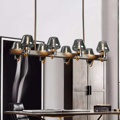 Modern brass linear design chandelier dining room 110v-120v light