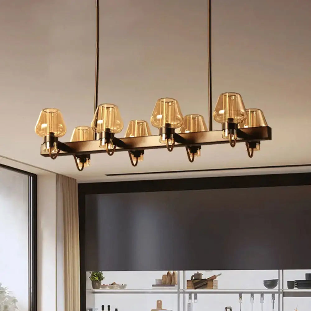Modern brass linear design chandelier dining room 110v-120v light