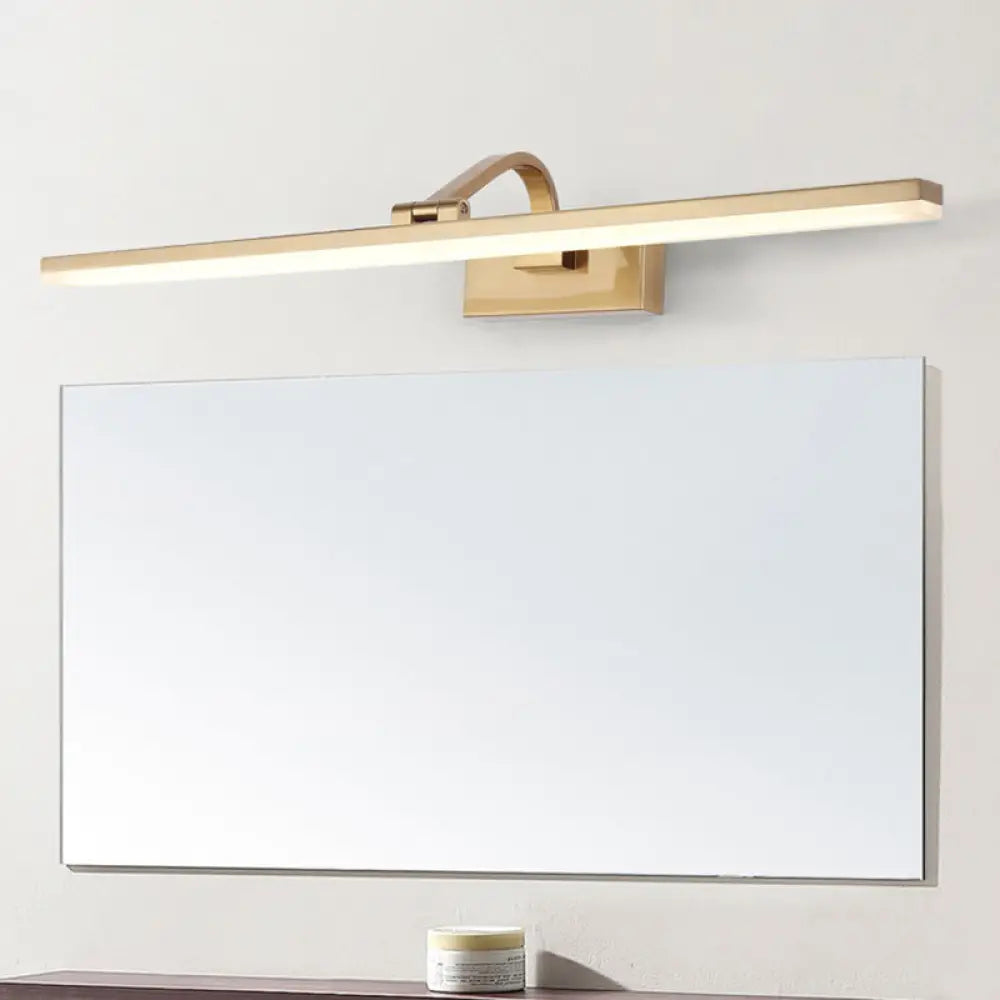 DecorBites™ Modern Brass Linear Vanity LED Light with Swing Arm - Acrylic Wall Mount Fixture