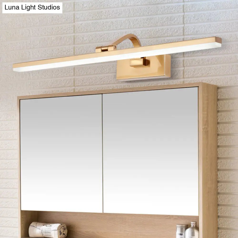 DecorBites™ Modern Brass Linear Vanity LED Light with Swing Arm - Acrylic Wall Mount Fixture