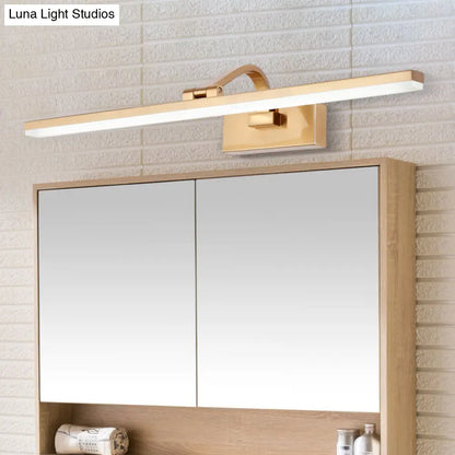 DecorBites™ Modern Brass Linear Vanity LED Light with Swing Arm - Acrylic Wall Mount Fixture