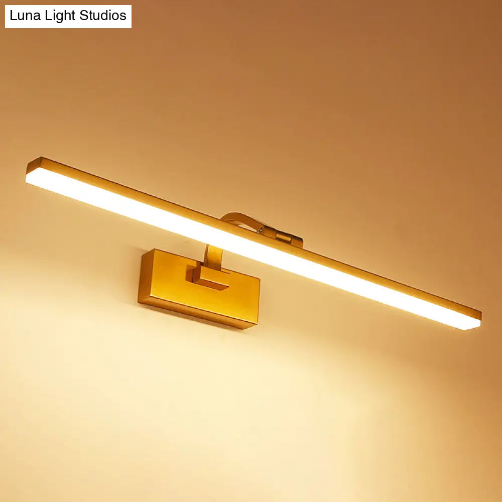 DecorBites™ Modern Brass Linear Vanity LED Light with Swing Arm - Acrylic Wall Mount Fixture