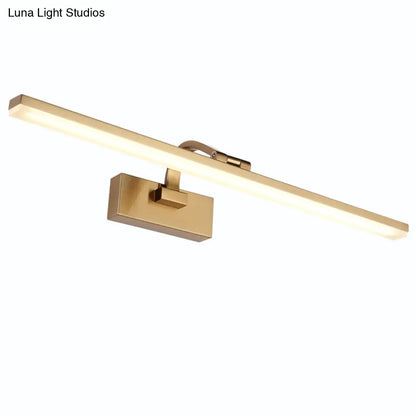 DecorBites™ Modern Brass Linear Vanity LED Light with Swing Arm - Acrylic Wall Mount Fixture